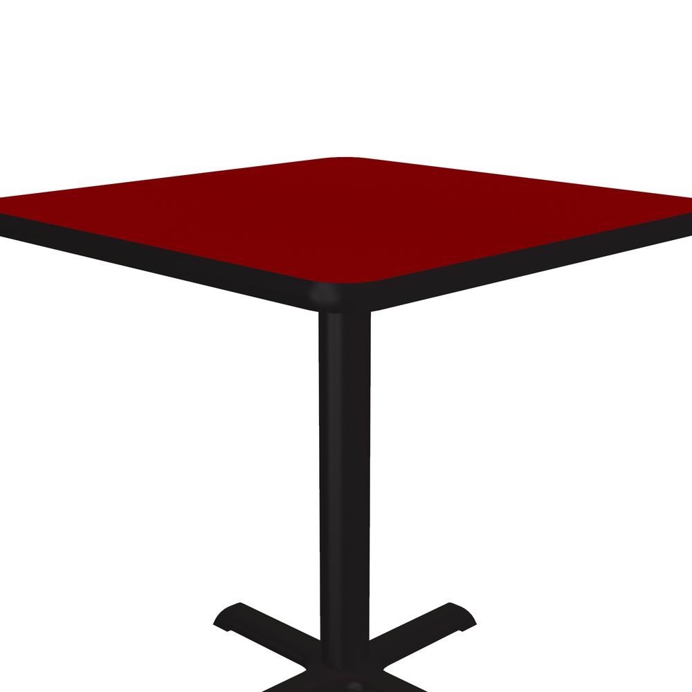 Table Height Deluxe High-Pressure Café and Breakroom Table, 24x24" SQUARE RED BLACK. Picture 3