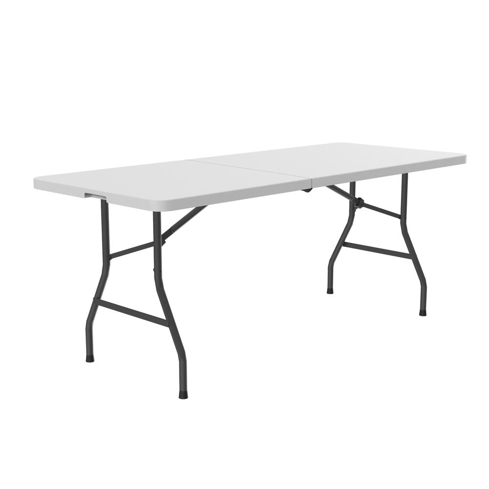 Economy Blow-Molded Plastic Fold in Half Table 30x72" RECTANGULAR GRAY GRANITE, CHARCOAL. Picture 8