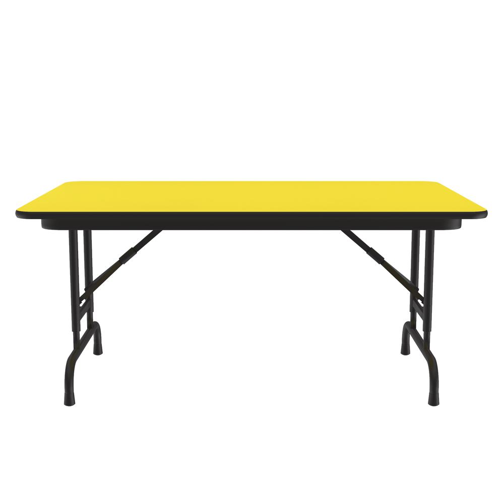 Adjustable Height High Pressure Top Folding Table 30x48", RECTANGULAR YELLOW BLACK. Picture 2