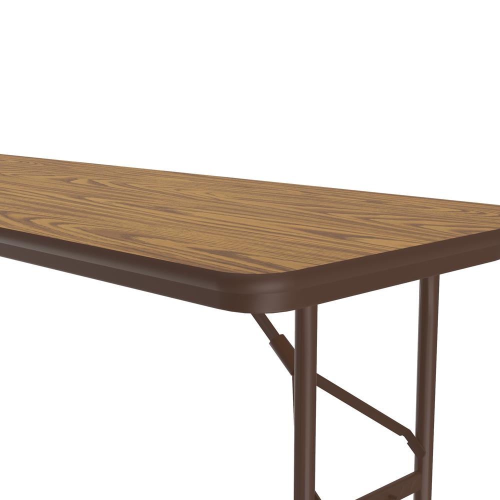 Adjustable Height Thermal Fused Laminate Top Folding Table 24x60", RECTANGULAR, MEDIUM OAK , BROWN. Picture 3