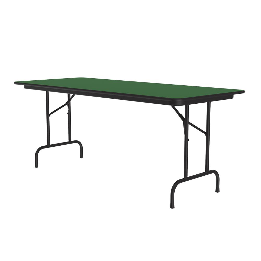 Deluxe High Pressure Top Folding Table, 30x60" RECTANGULAR GREEN BLACK. Picture 3