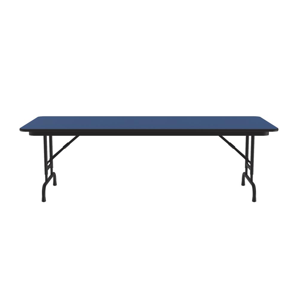 Adjustable Height High Pressure Top Folding Table 30x96", RECTANGULAR, BLUE, BLACK. Picture 4