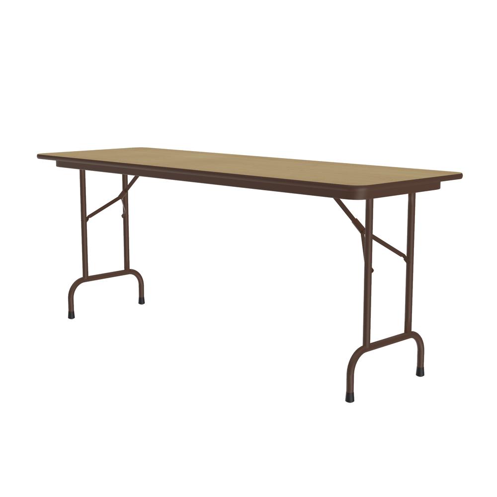 Deluxe High Pressure Top Folding Table, 24x72", RECTANGULAR, FUSION MAPLE, BROWN. Picture 1