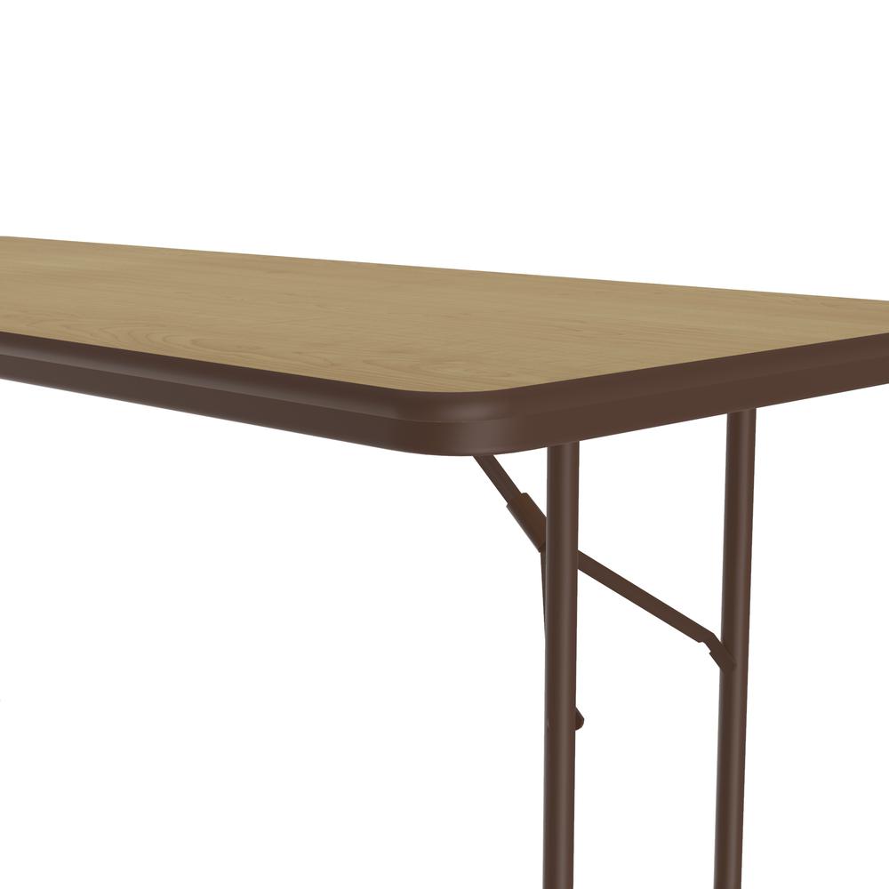 Deluxe High Pressure Top Folding Table, 30x72" RECTANGULAR FUSION MAPLE BROWN. Picture 7