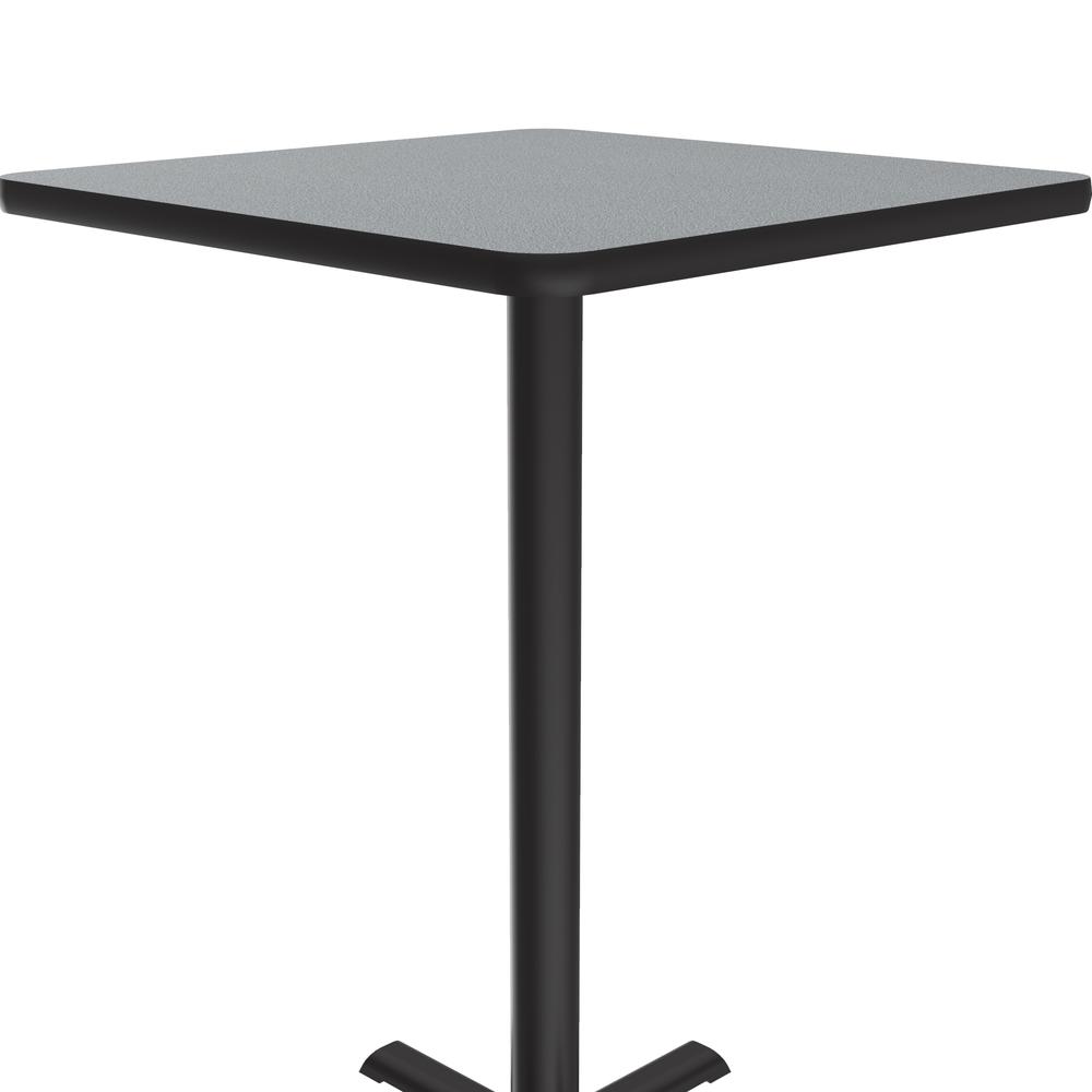 Bar Stool/Standing Height Commercial Laminate Café and Breakroom Table 24x24", SQUARE GRAY GRANITE, BLACK. Picture 2