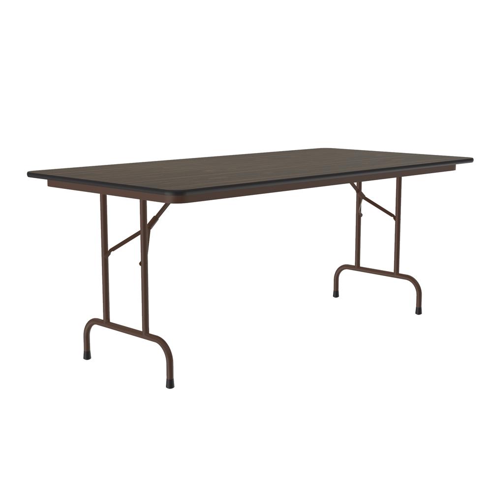 Deluxe High Pressure Top Folding Table, 36x96", RECTANGULAR WALNUT BROWN. Picture 6
