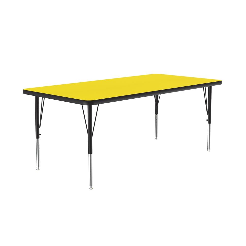 Deluxe High-Pressure Top Activity Tables, 30x60" RECTANGULAR YELLOW , BLACK/CHROME. Picture 6