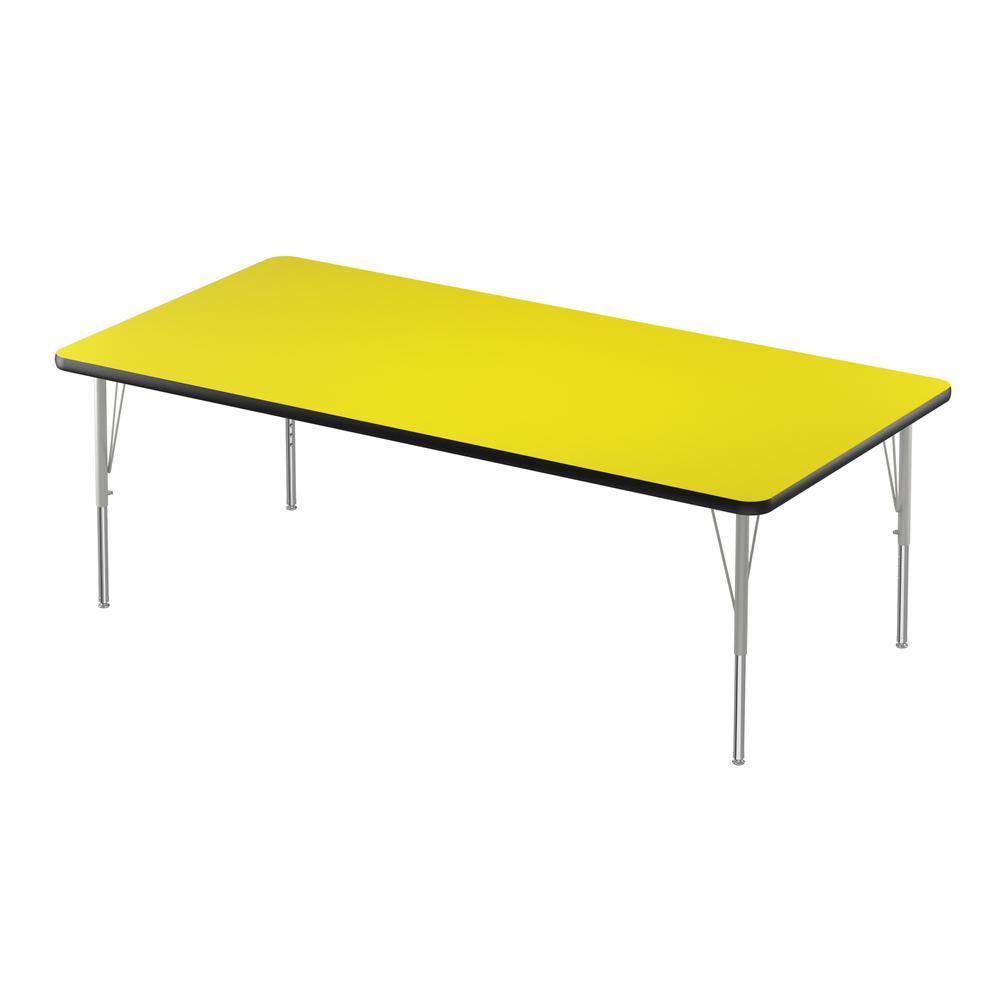 Deluxe High-Pressure Top Activity Tables 36x60", RECTANGULAR, YELLOW , SILVER MIST. Picture 8