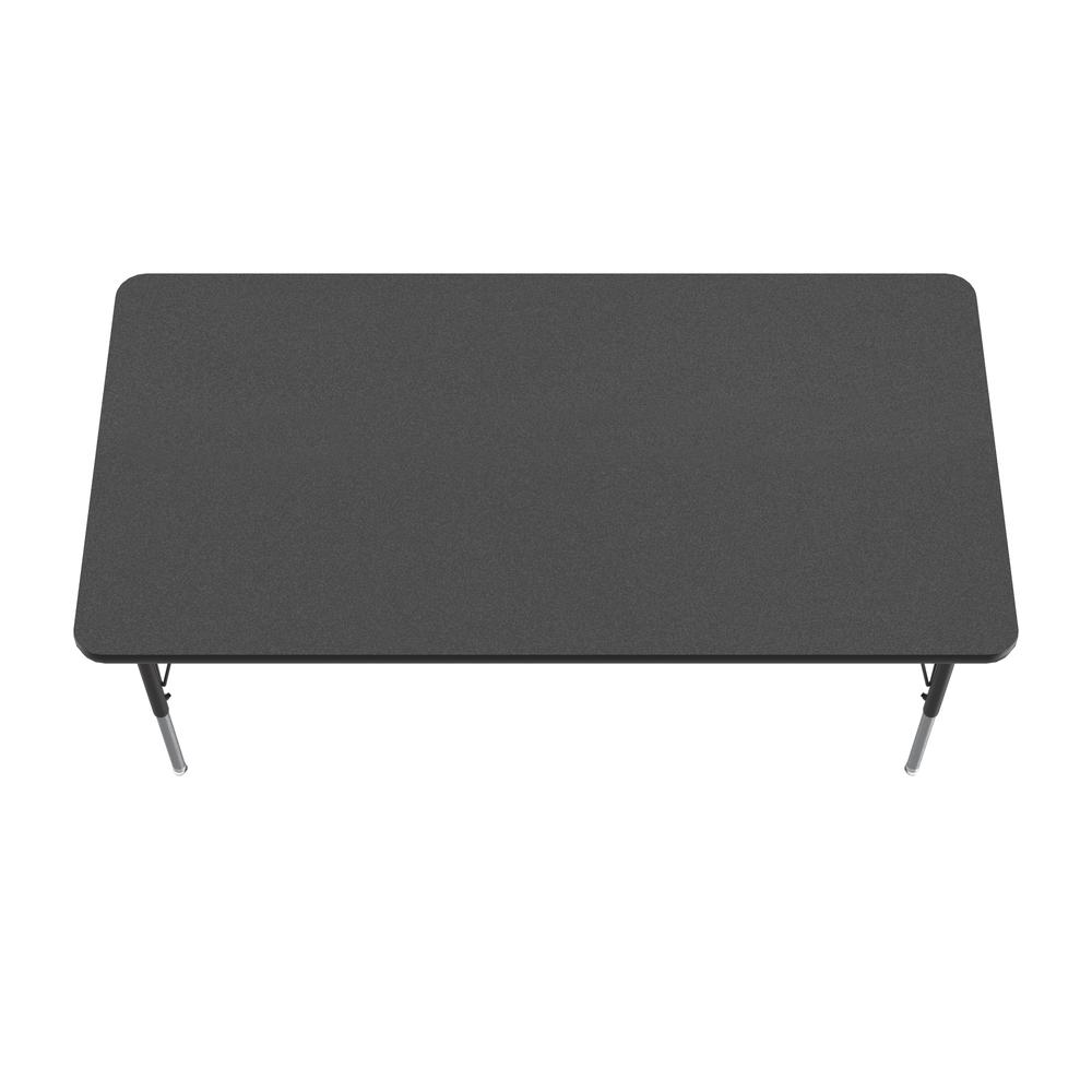 Deluxe High-Pressure Top Activity Tables 30x60" RECTANGULAR, BLACK GRANITE BLACK/CHROME. Picture 1