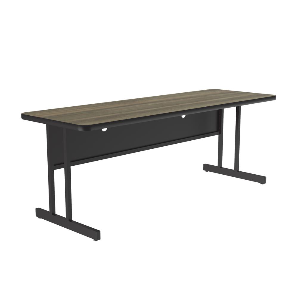 Keyboard Height Deluxe High-Pressure Top Computer/Student Desks , 24x72" RECTANGULAR COLONIAL HICKORY BLACK. Picture 4