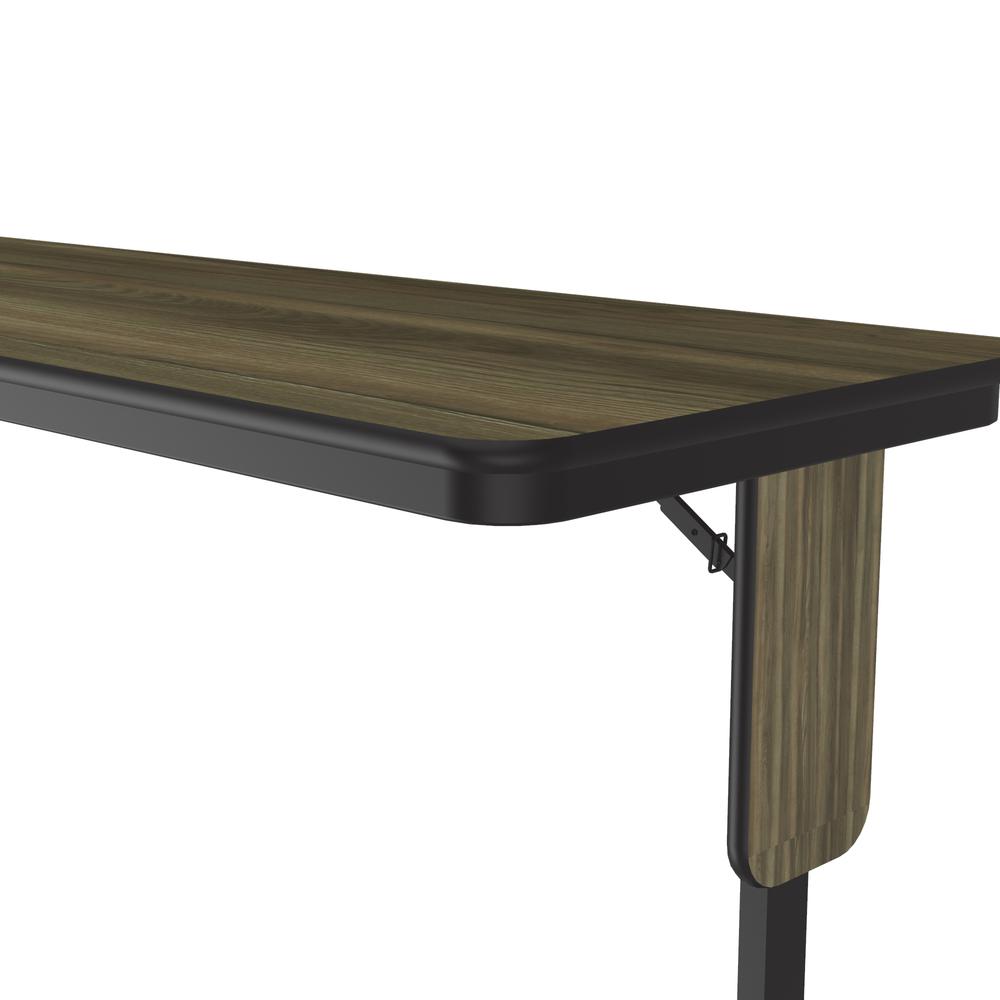 Deluxe High-Pressure Folding Seminar Table with Panel Leg, 24x72", RECTANGULAR, COLONIAL HICKORY BLACK. Picture 3
