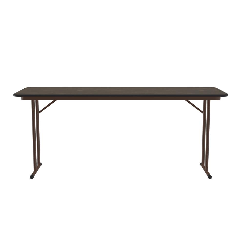 Commercial Laminate Folding Seminar Table with Off-Set Leg 24x60", RECTANGULAR, WALNUT BROWN. Picture 6