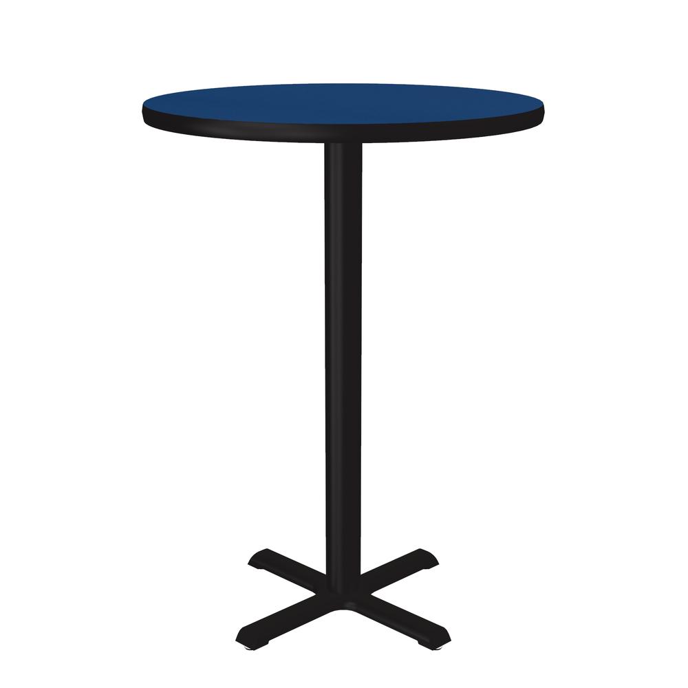 Bar Stool/Standing Height Deluxe High-Pressure Café and Breakroom Table 30x30" ROUND BLUE, BLACK. Picture 1