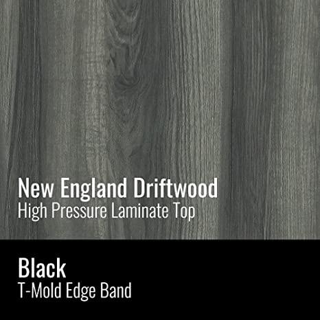 Deluxe High-Pressure Top Activity Tables 36x60" RECTANGULAR NEW ENGLAND DRIFTWOOD, BLACK/CHROME. Picture 11