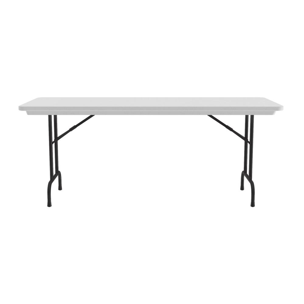 Correctional Facility Tamper-Resistant Commercial Blow-Molded Plastic Folding Tables 30x72", RECTANGULAR GRAY GRANITE, BLACK. Picture 6
