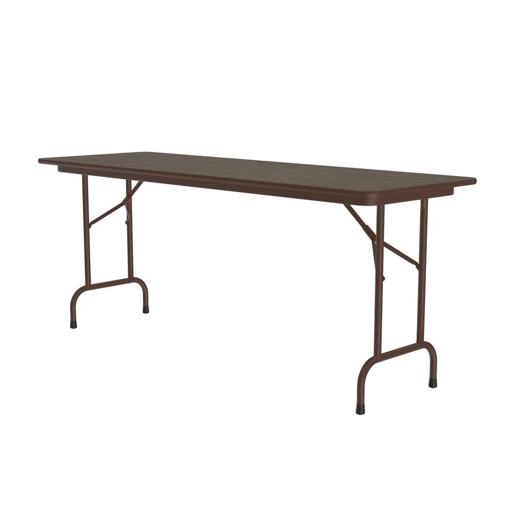 Thermal Fused Laminate Top Folding Table, 24x60", RECTANGULAR WALNUT BROWN. Picture 1