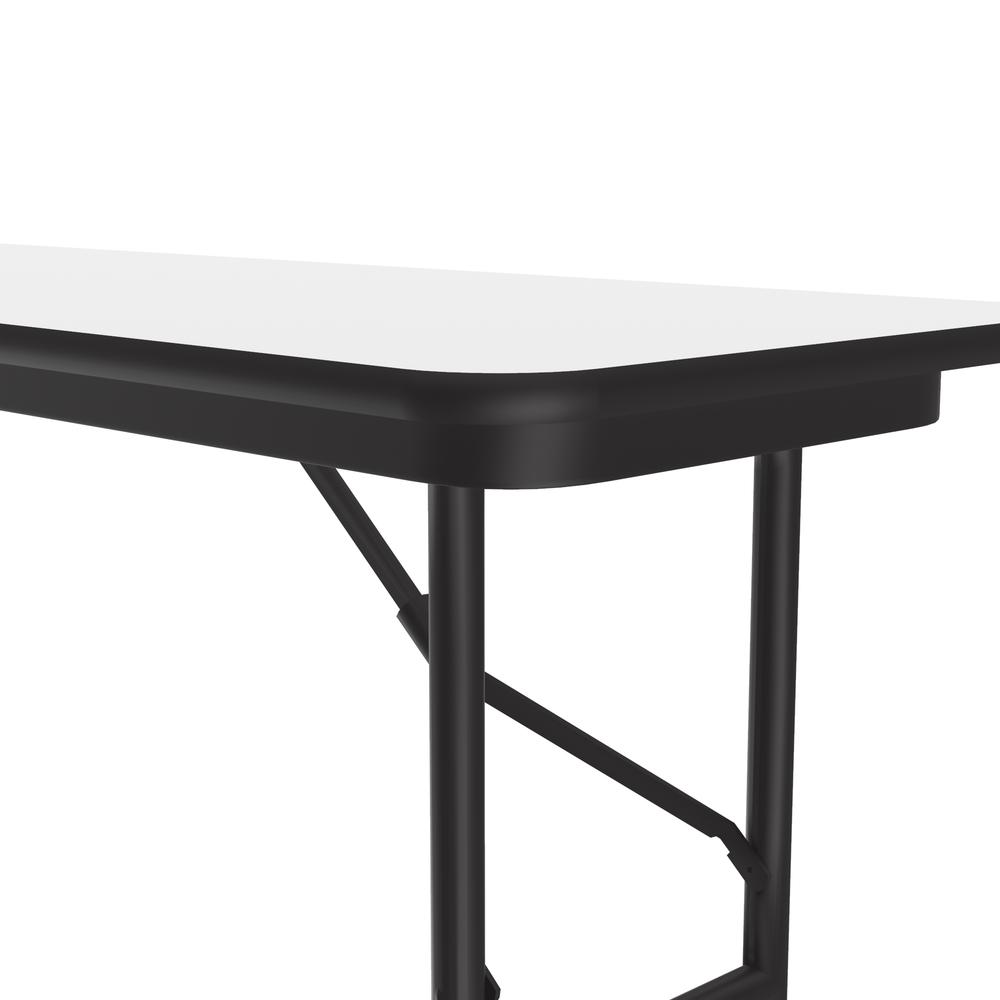 Deluxe High Pressure Top Folding Table 18x48", RECTANGULAR, WHITE, BLACK. Picture 3