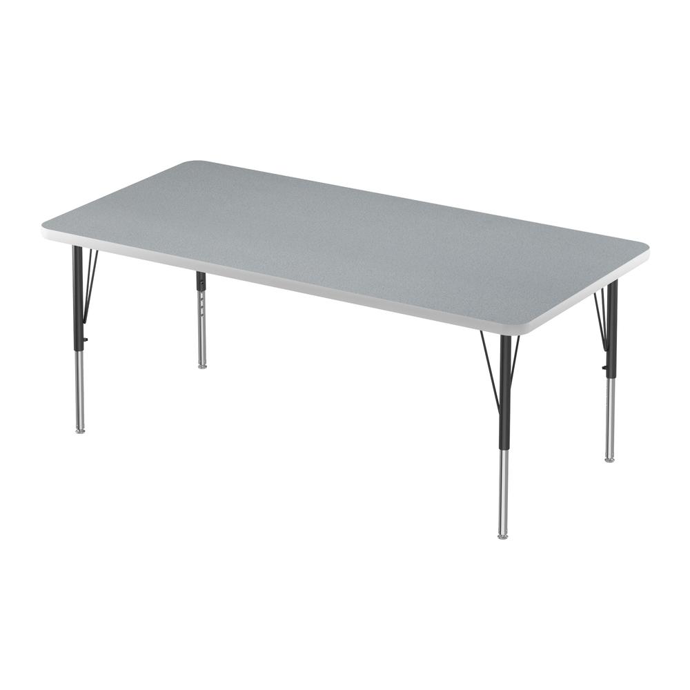 Deluxe High-Pressure Top Activity Tables 30x48" RECTANGULAR GRAY GRANITE, BLACK/CHROME. Picture 7