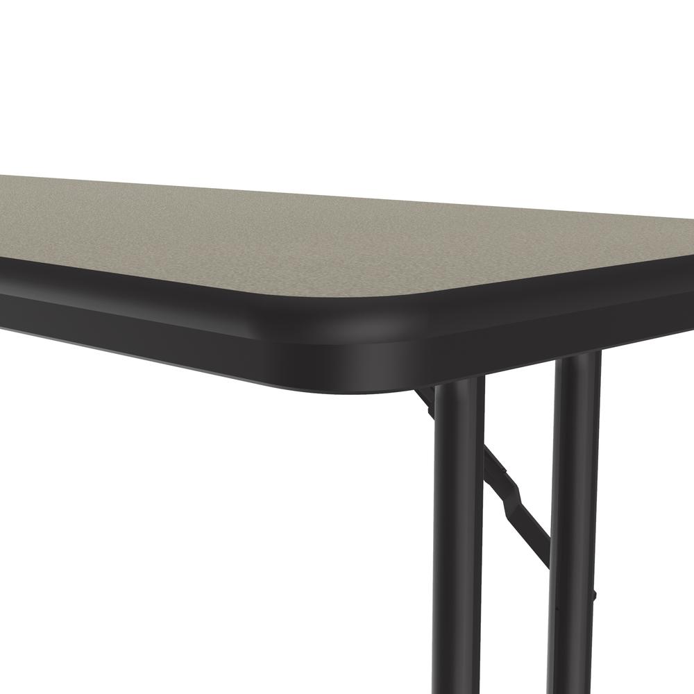 Deluxe High-Pressure Folding Seminar Table with Off-Set Leg 18x96", RECTANGULAR, SAVANNAH SAND BLACK. Picture 2