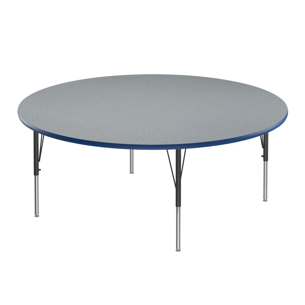 Deluxe High-Pressure Top Activity Tables, 60x60" ROUND, GRAY GRANITE BLACK/CHROME. Picture 3