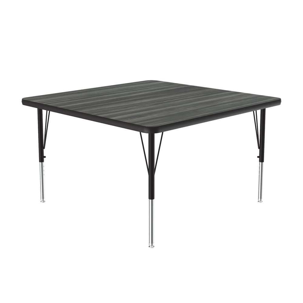 Deluxe High-Pressure Top Activity Tables 42x42", SQUARE NEW ENGLAND DRIFTWOOD, BLACK/CHROME. Picture 8