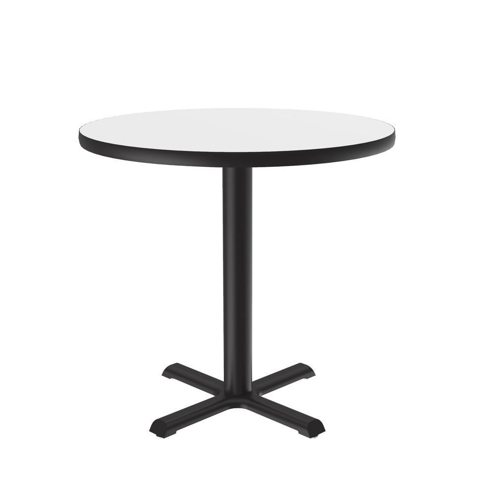 Table Height Deluxe High-Pressure Café and Breakroom Table 42x42", ROUND, WHITE BLACK. Picture 2