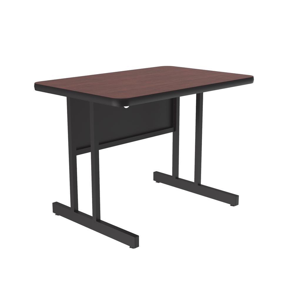 Keyboard Height Deluxe High-Pressure Top Computer/Student Desks , 24x36" RECTANGULAR MAHOGHANY, BLACK. Picture 3