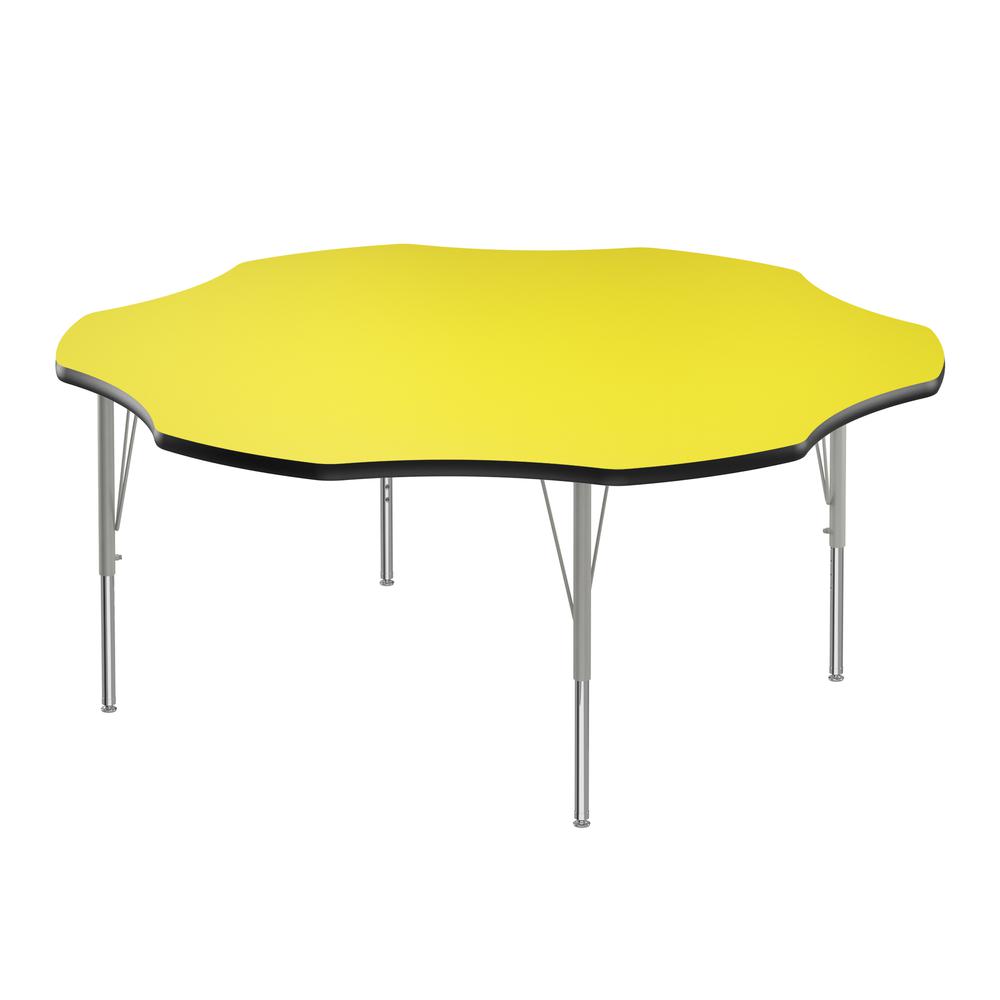 Deluxe High-Pressure Top Activity Tables, 60x60", FLOWER YELLOW  SILVER MIST. Picture 4