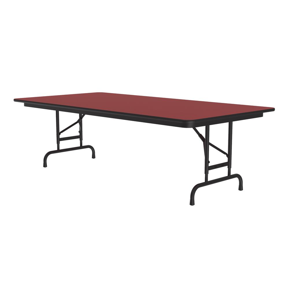 Adjustable Height High Pressure Top Folding Table 36x96", RECTANGULAR, RED BLACK. Picture 7