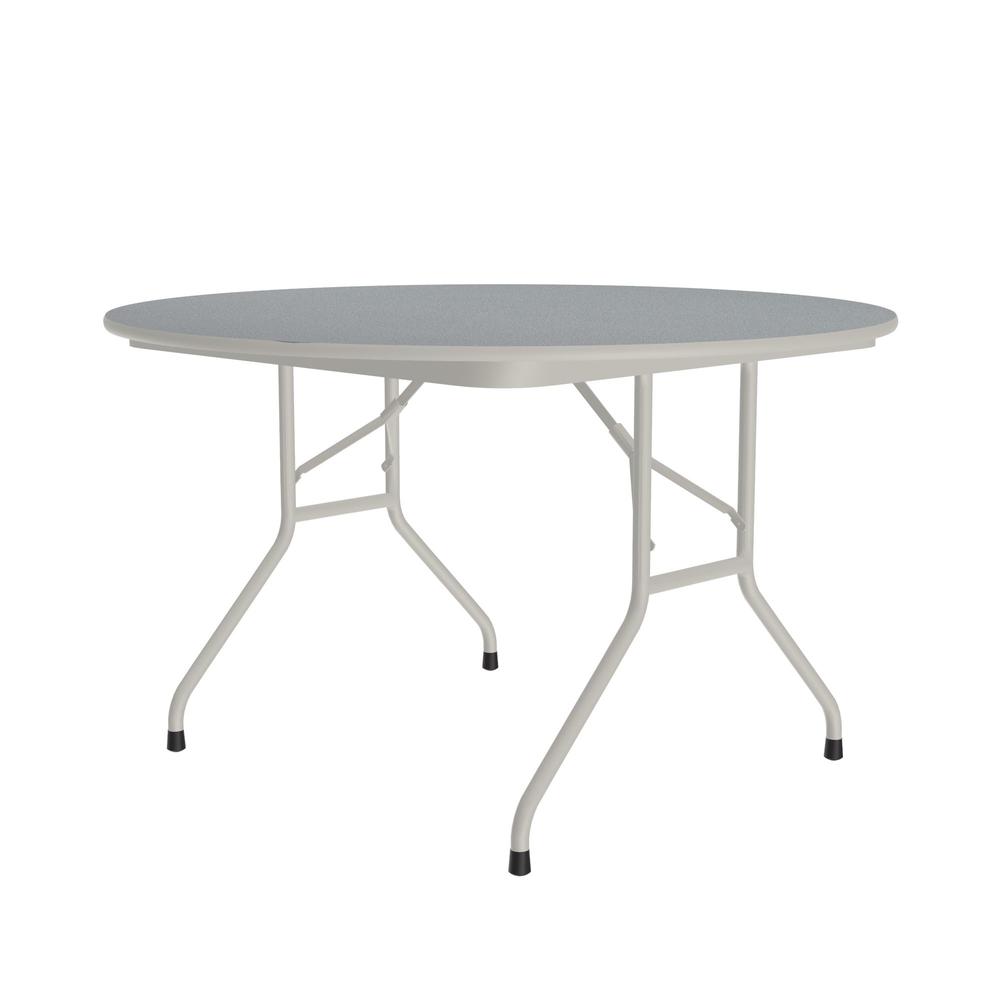 Thermal Fused Laminate Top Folding Table, 48x48", ROUND, GRAY GRANITE, GRAY. Picture 4
