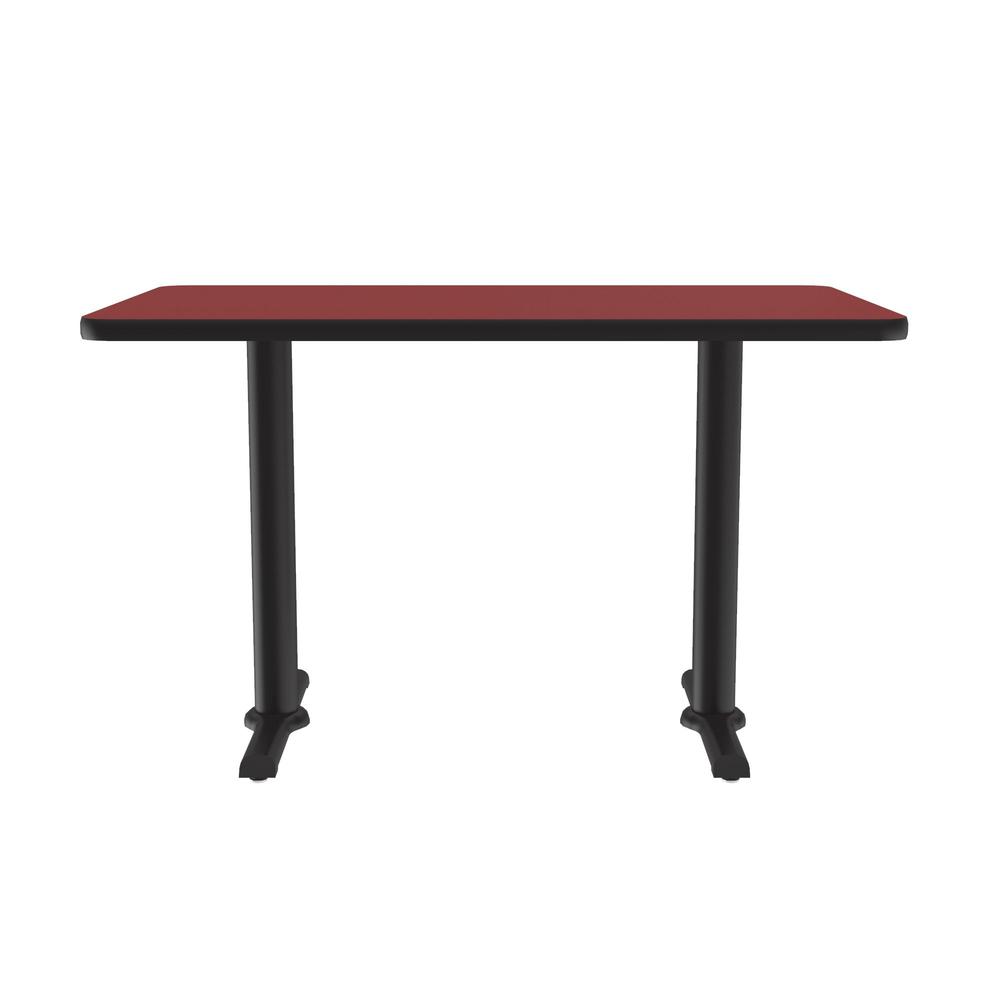 Table Height Deluxe High-Pressure Café and Breakroom Table 30x48", RECTANGULAR RED BLACK. Picture 5