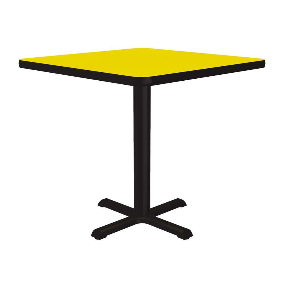 Table Height Deluxe High-Pressure Café and Breakroom Table 24x24", SQUARE YELLOW, BLACK. Picture 9