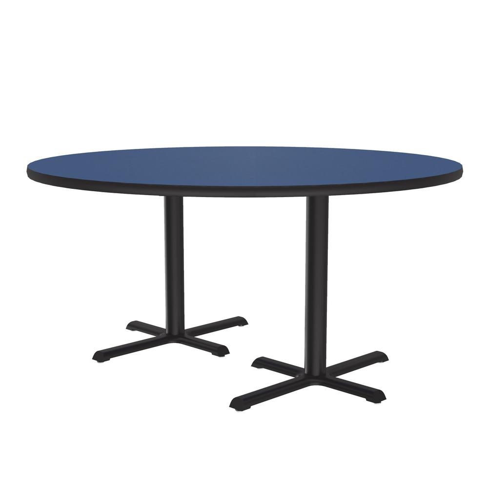 Table Height Deluxe High-Pressure Café and Breakroom Table, 60x60" ROUND BLUE BLACK. Picture 1