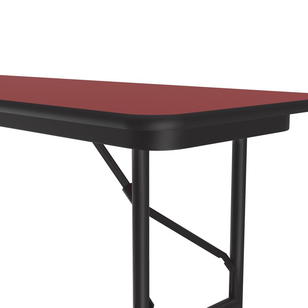 Deluxe High Pressure Top Folding Table 18x48", RECTANGULAR, RED BLACK. Picture 2