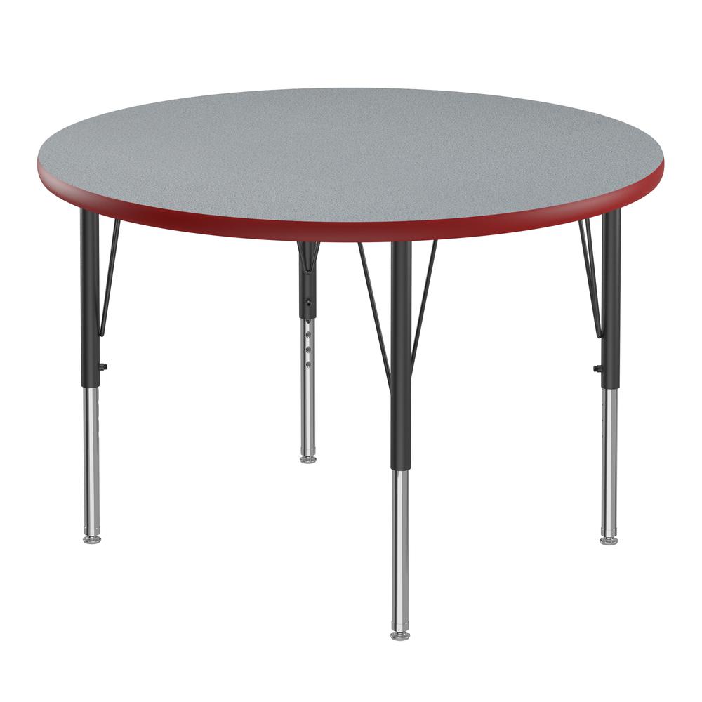 Commercial Laminate Top Activity Tables, 42x42" ROUND, GRAY GRANITE BLACK/CHROME. Picture 1