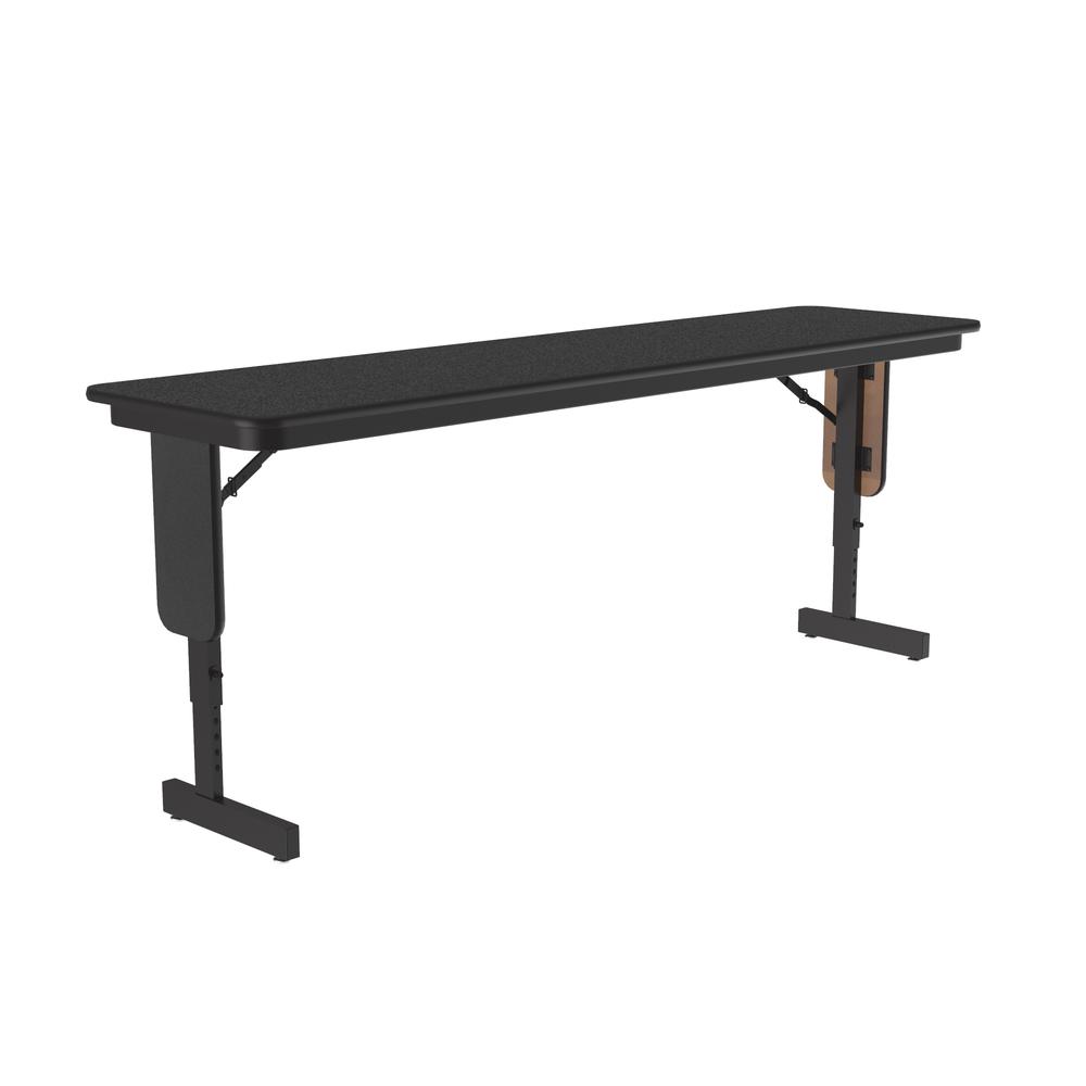 Adjustable Height Deluxe High-Pressure Folding Seminar Table with Panel Leg, 18x96", RECTANGULAR, BLACK GRANITE, BLACK. Picture 1