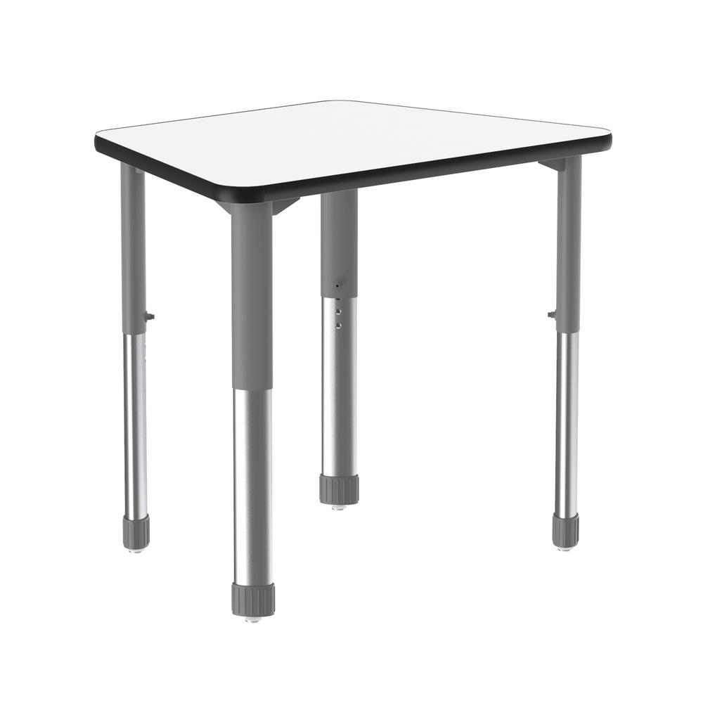 Markerboard-Dry Erase High Pressure Collaborative Desk 33x23" TRAPEZOID, FROSTY WHITE GRAY/CHROME. Picture 1