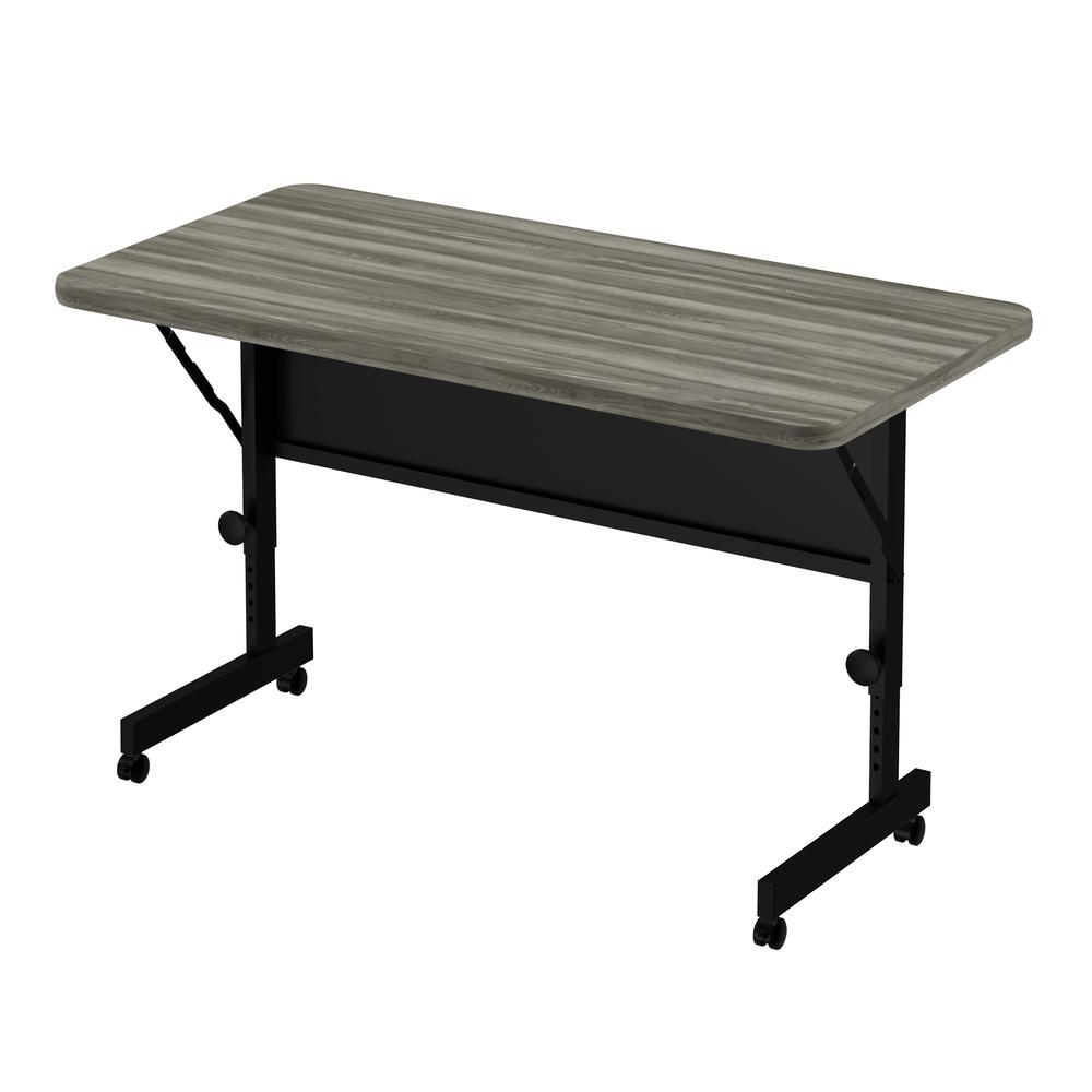 Deluxe High Pressure Top Flip Top Table 24x48", RECTANGULAR, NEW ENGLAND DRIFTWOOD BLACK. Picture 1