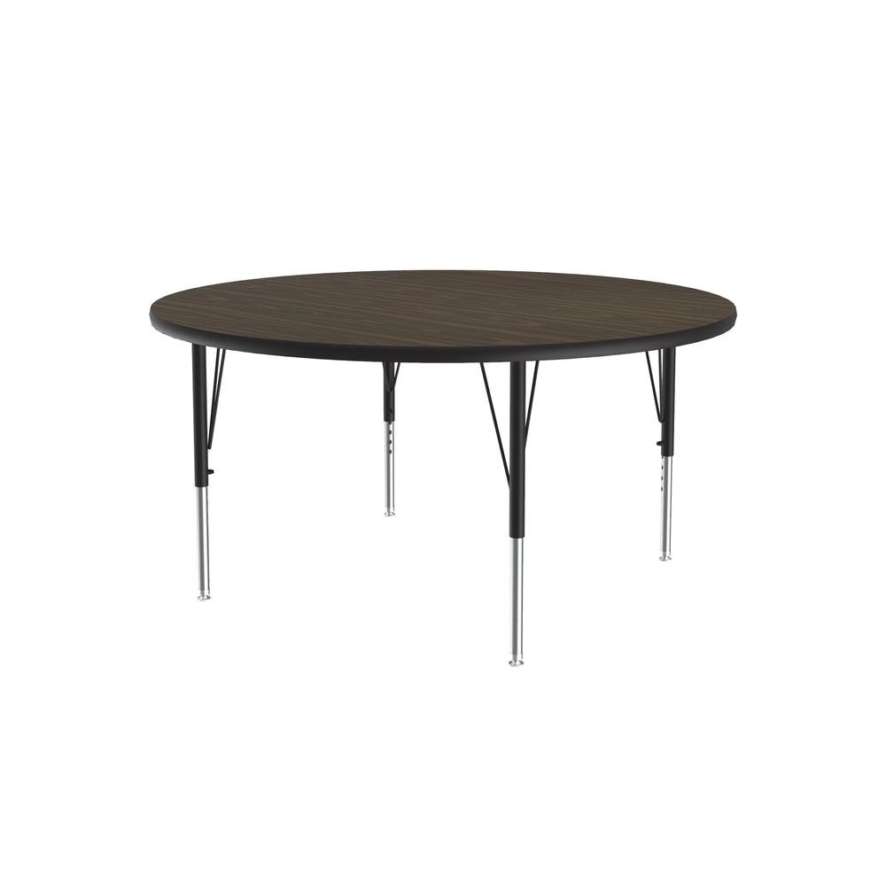 Commercial Laminate Top Activity Tables, 42x42" ROUND WALNUT BLACK/CHROME. Picture 9