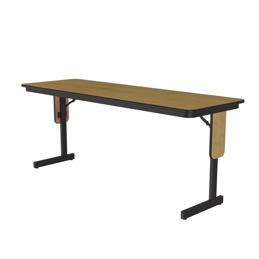 Deluxe High-Pressure Folding Seminar Table with Panel Leg, 24x60", RECTANGULAR, FUSION MAPLE BLACK. Picture 7