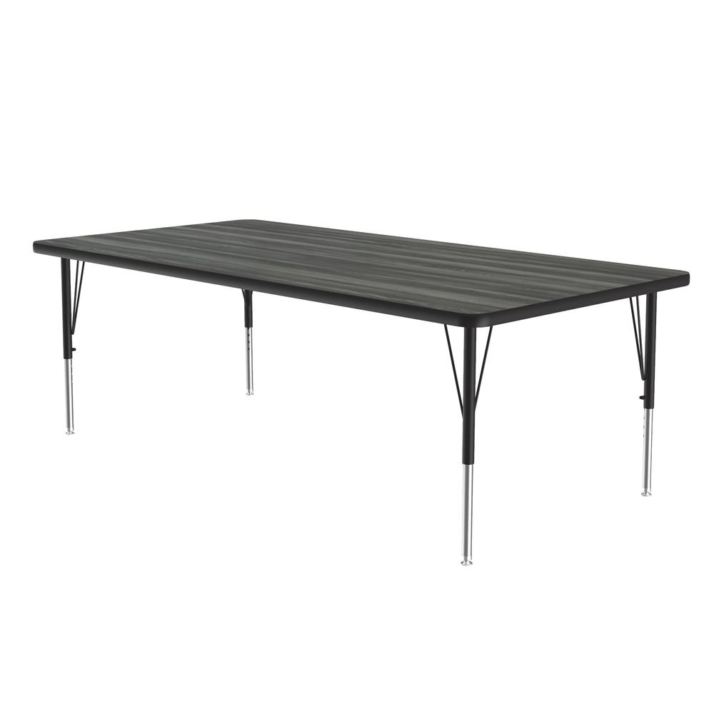Deluxe High-Pressure Top Activity Tables 36x60" RECTANGULAR NEW ENGLAND DRIFTWOOD, BLACK/CHROME. Picture 5