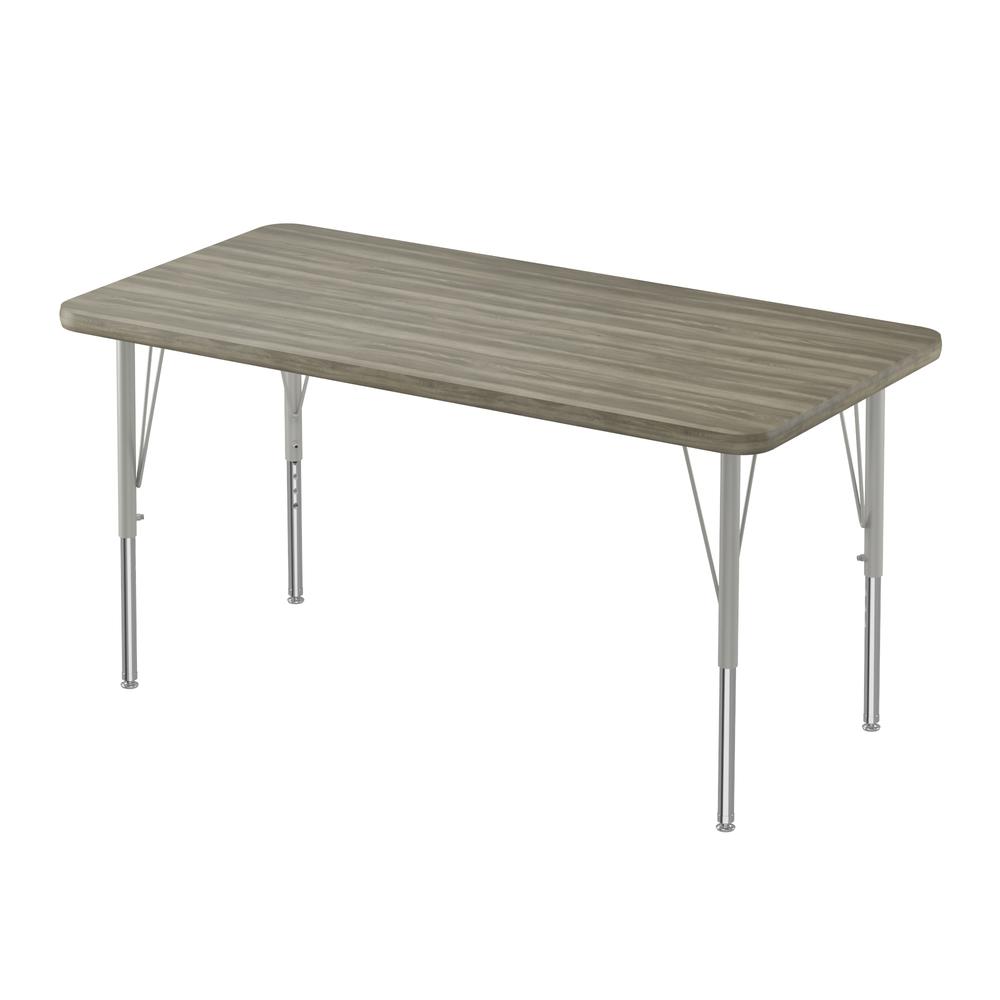 Deluxe High-Pressure Top Activity Tables, 24x36" RECTANGULAR, NEW ENGLAND DRIFTWOOD SILVER MIST. Picture 2