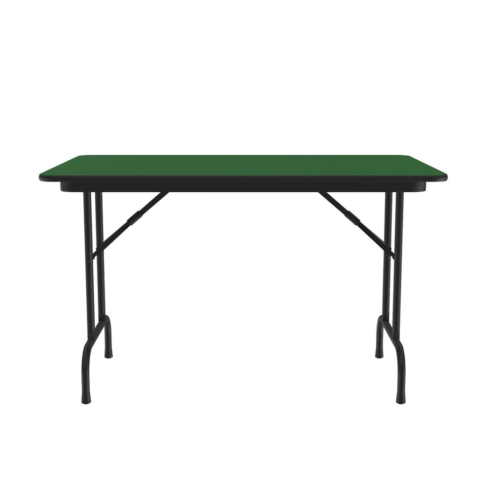 Deluxe High Pressure Top Folding Table 30x48", RECTANGULAR GREEN, BLACK. Picture 1