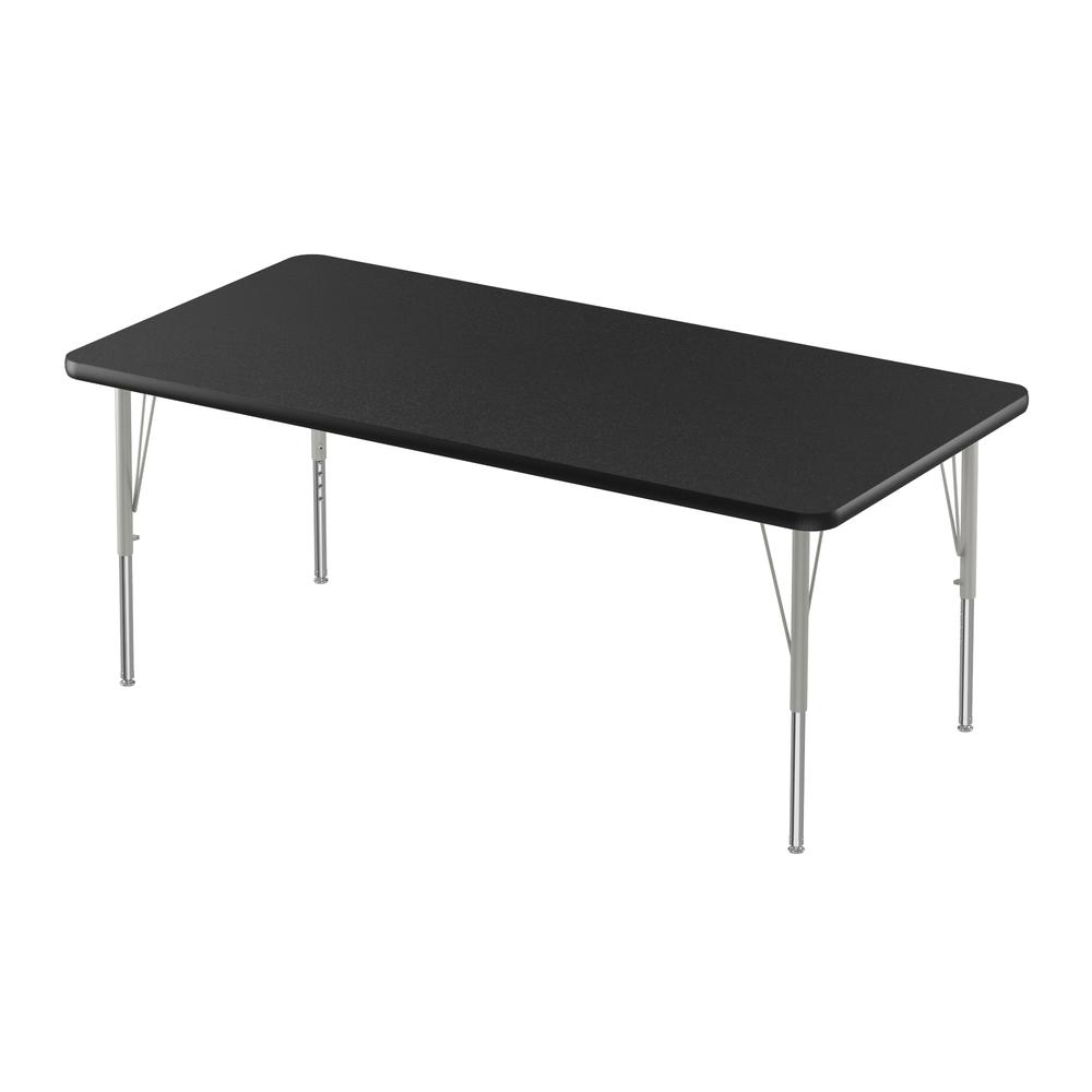 Deluxe High-Pressure Top Activity Tables, 30x48", RECTANGULAR, BLACK GRANITE, SILVER MIST. Picture 1