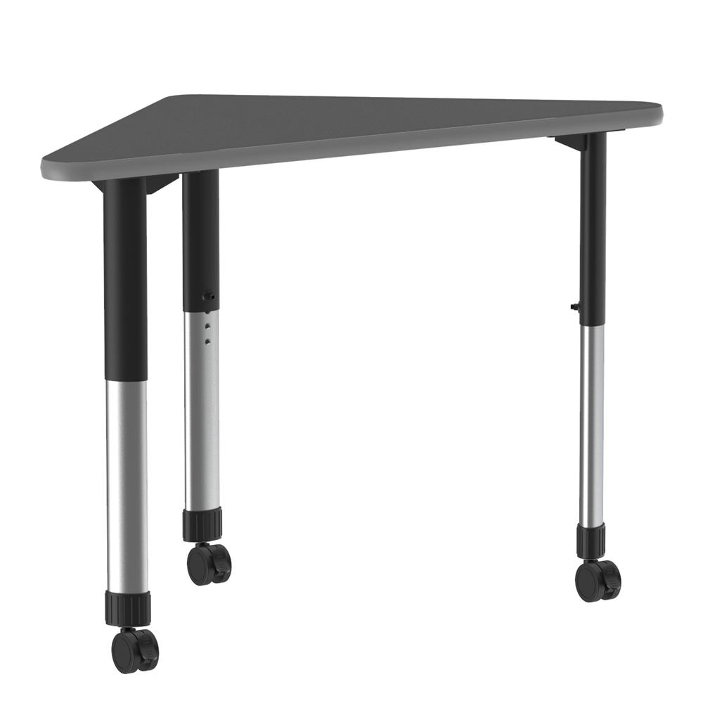 Commercial Lamiante Top Collaborative Desk with Casters, 41x23", WING BLACK GRANITE BLACK/CHROME. Picture 7