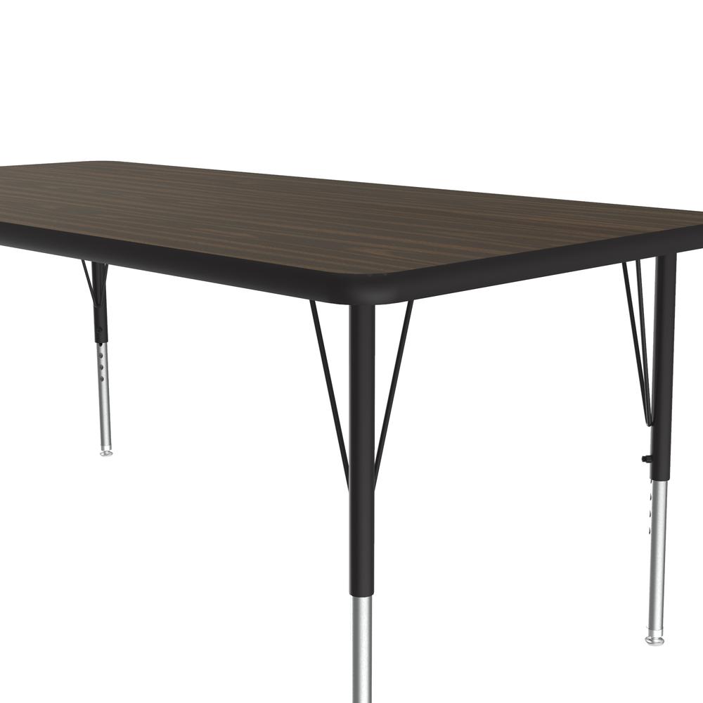 Deluxe High-Pressure Top Activity Tables, 30x48" RECTANGULAR WALNUT, BLACK/CHROME. Picture 2