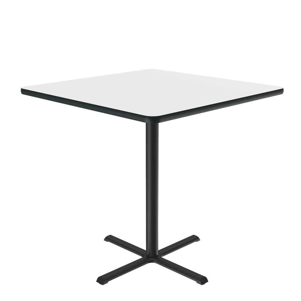Bar Stool/Standing Height Deluxe High-Pressure Café and Breakroom Table, 42x42", SQUARE, WHITE BLACK. Picture 9
