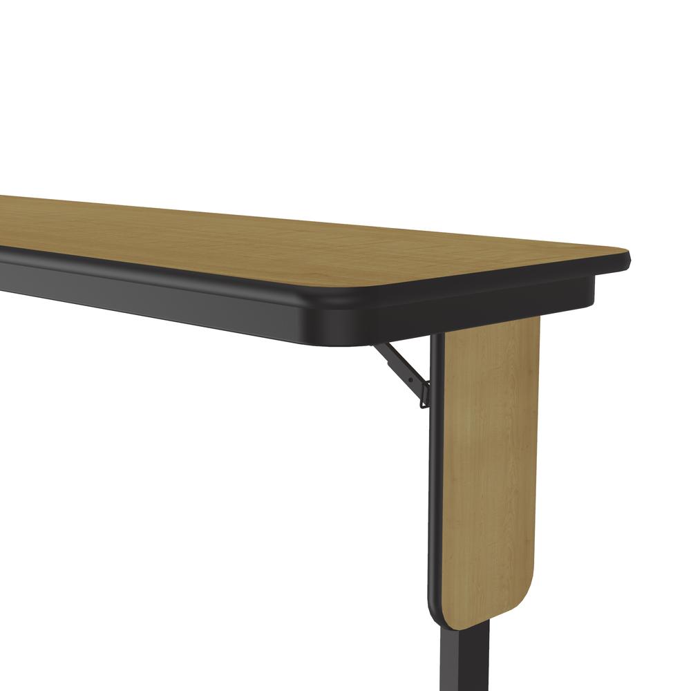 Deluxe High-Pressure Folding Seminar Table with Panel Leg, 18x60", RECTANGULAR FUSION MAPLE BLACK. Picture 4