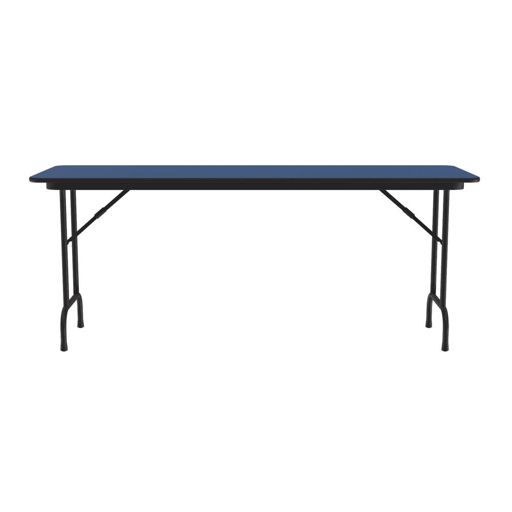 Deluxe High Pressure Top Folding Table 24x60" RECTANGULAR BLUE, BLACK. Picture 4