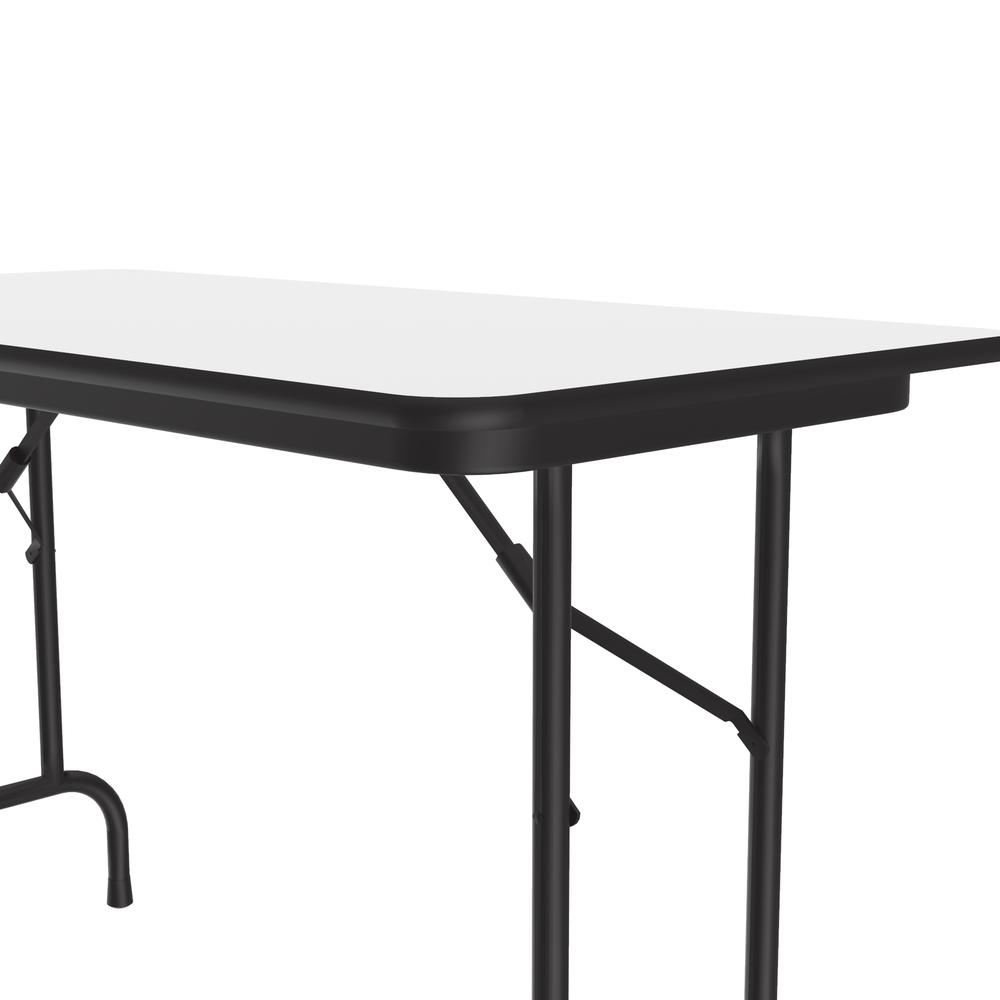 Deluxe High Pressure Top Folding Table 24x48", RECTANGULAR WHITE, BLACK. Picture 2
